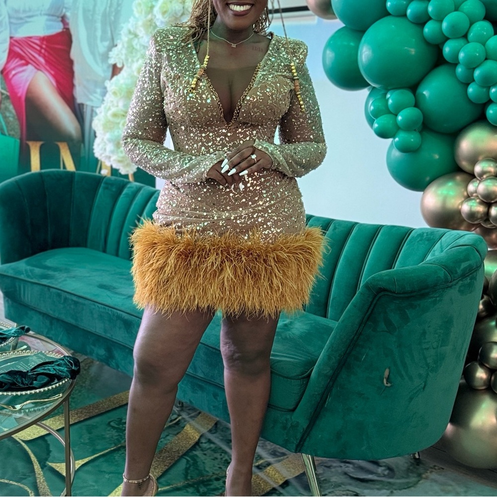 Custom Gold Prom/Homecoming/ Birthday/Bridal Shower Special occasion dress